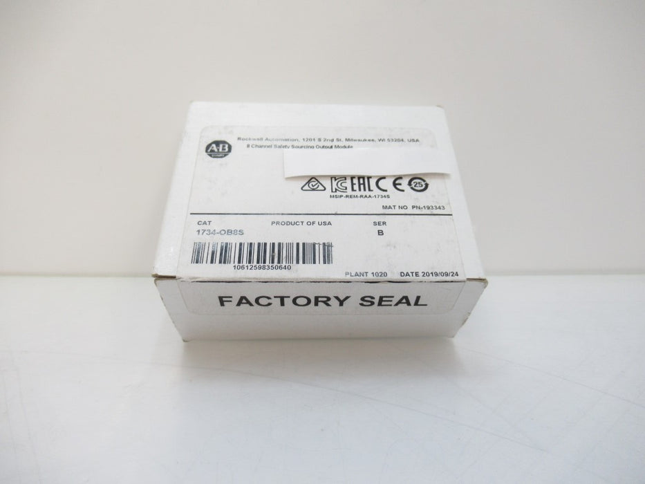 1734-OB8S 1734OB8S Allen Bradley Safety Sourcing Output Mod. Ser B Surplus In Box