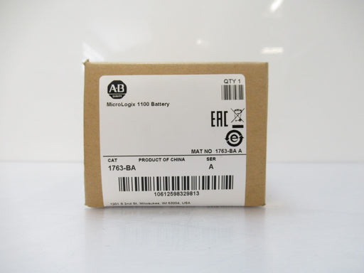 1763-BA 1763BA Allen-Bradley MicroLogix 1100 3V Battery Lithium-Ion (Surplus In Box)