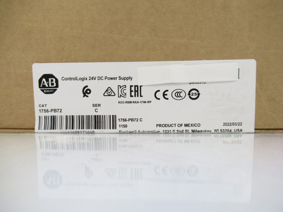 1756-PB72 1756PB72 Allen Bradley ControlLogix Power Supply Ser C Surplus In Box 2022