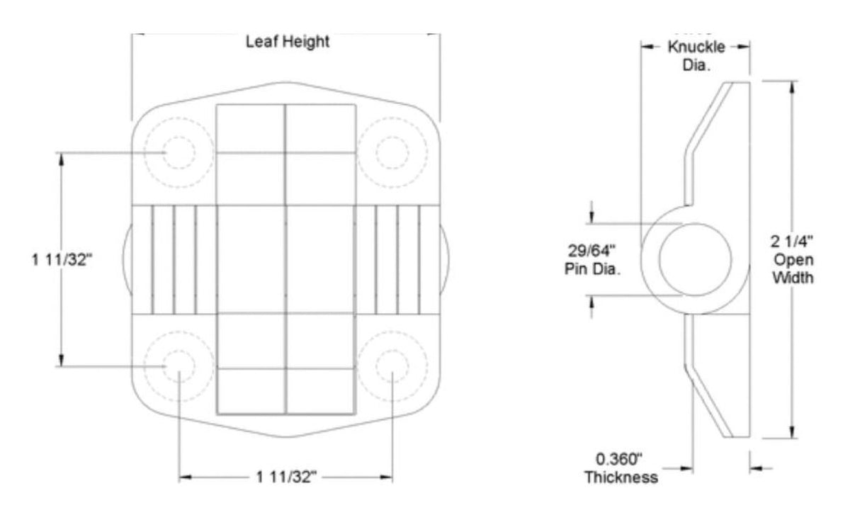 C6-28 C628 Southco Set-Angle Position Hinge 150 Deg With Snap-On Cover