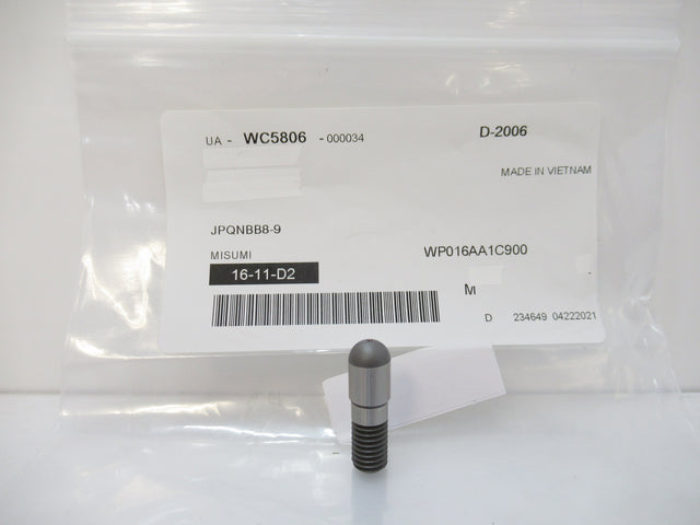 JPQNBB8-9 JPQNBB89 Misumi Large Head Locating Pin - Spherical Tip, Sold By Unit