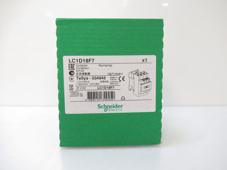 LC1D18F7 Schneider Electric TeSys Deca Contactor 3-Pole (3 NO) Coil (New In Box)