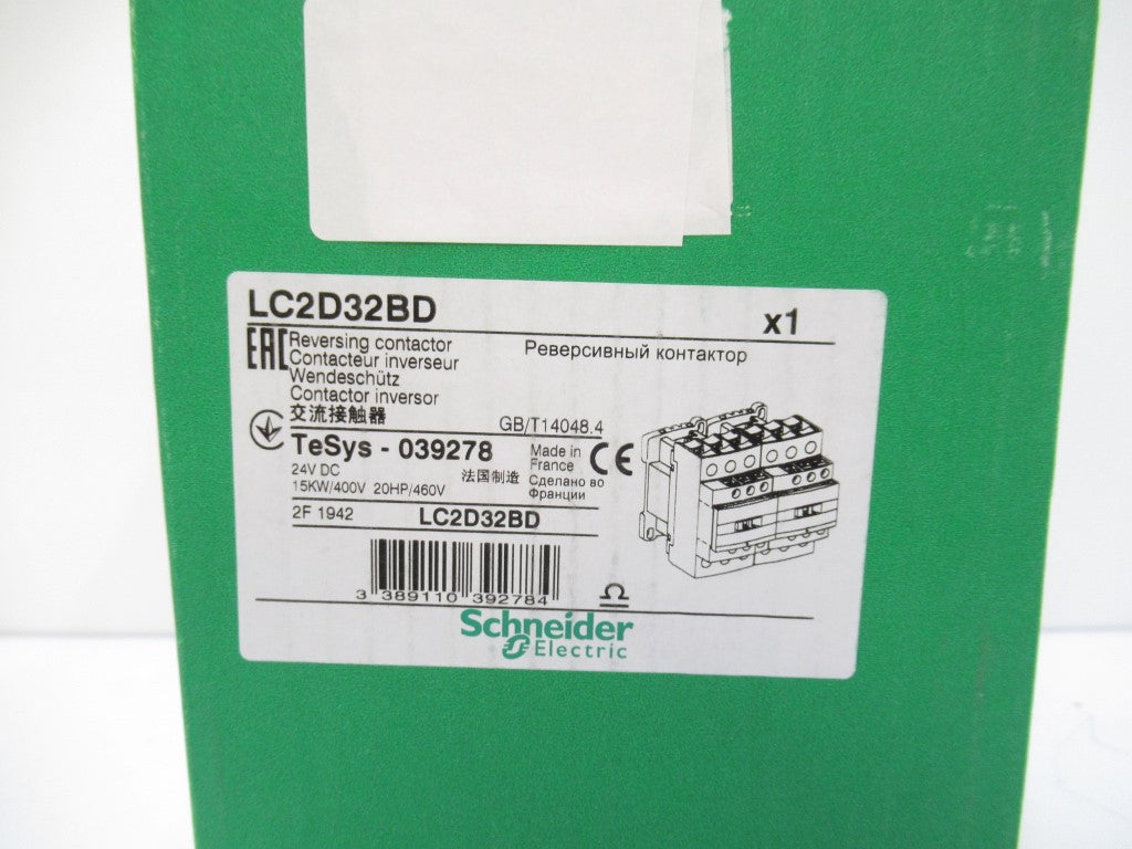 LC2D32BD Schneider Electric TeSys Reversing Contactor 32A 24V DC 3 Poles Screw