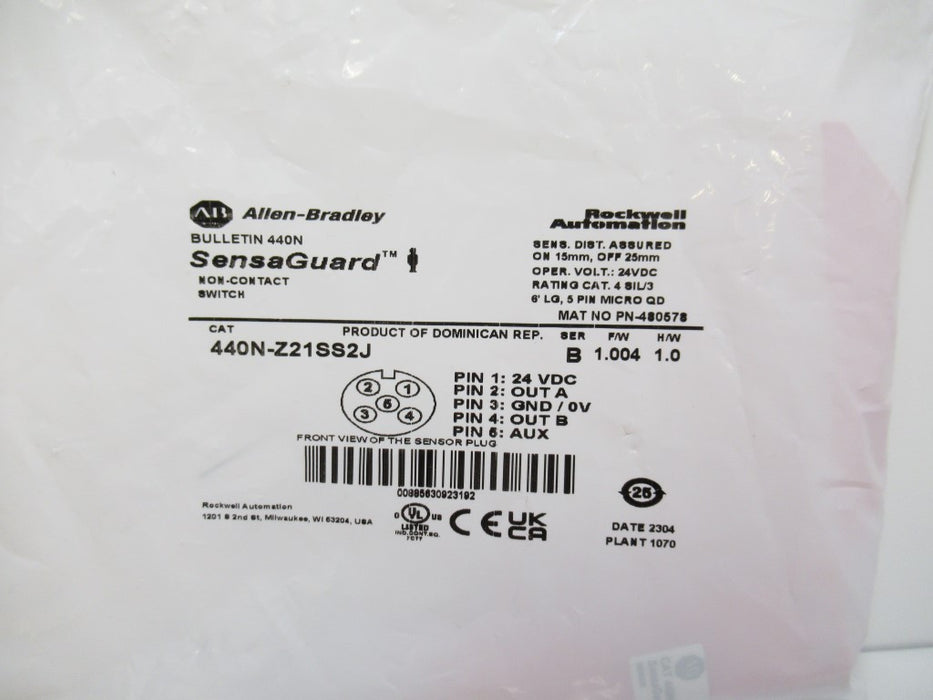 SURPLUS SEALED 440N-Z21SS2J 440NZ21SS2J Allen Bradley Non-Contact Switch, Ser. B