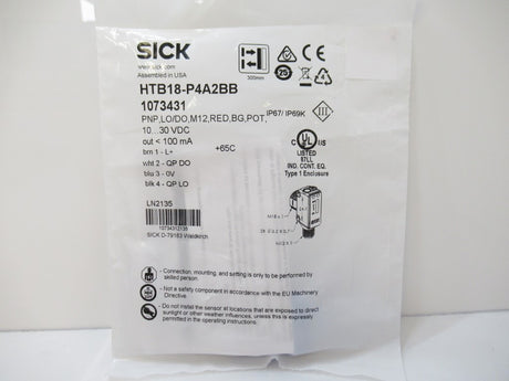 HTB18-P4A2BB HTB18P4A2BB 1073431 Sick Photoelectric Sensors (New In Bag)