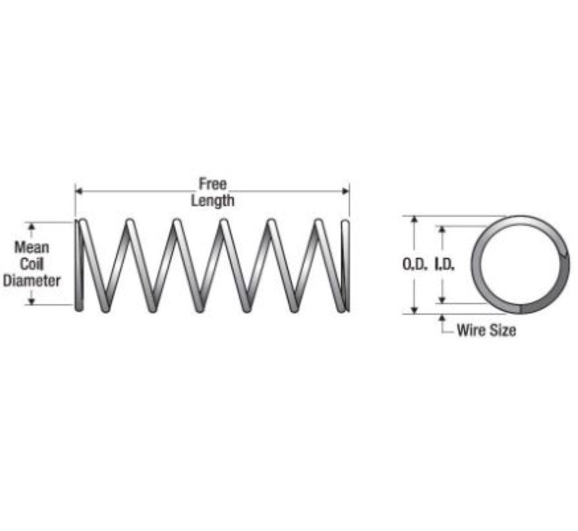 71109 Compression Spring, Music Wire, 7.63 Coils (Sold By Unit New)