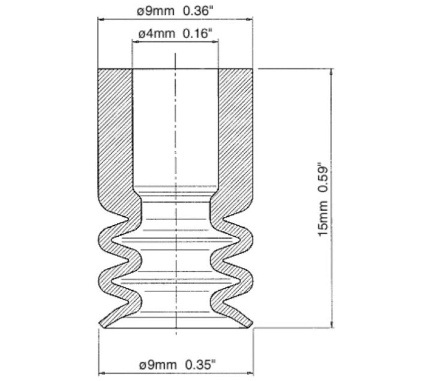 B2.5-9-SIT B259SIT Anver Vacuum Cups And Suction Cups Sold By Unit