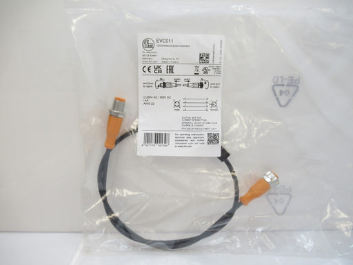 EVC011 Ifm Electronic Patchcord Straight Female To Male M12, 0.6m, AWG 22