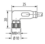 7000-08081-6201000 Murrelektronik Cable Sensor M8 Female Connector 3-Pin (New)