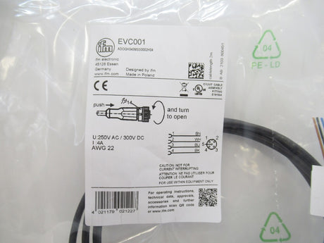 EVC001 Ifm Electronic Connecting Cable With Socket New In Bag